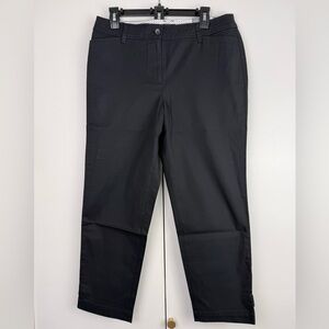 Talbots Perfect Crop Pants Navy Size 10 NWT Stretch Slim Leg Twill